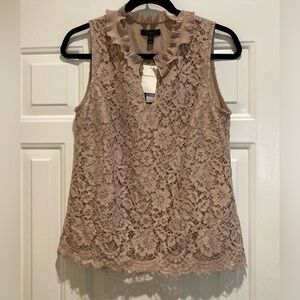 J Crew taupe Lace Sleeveless Top